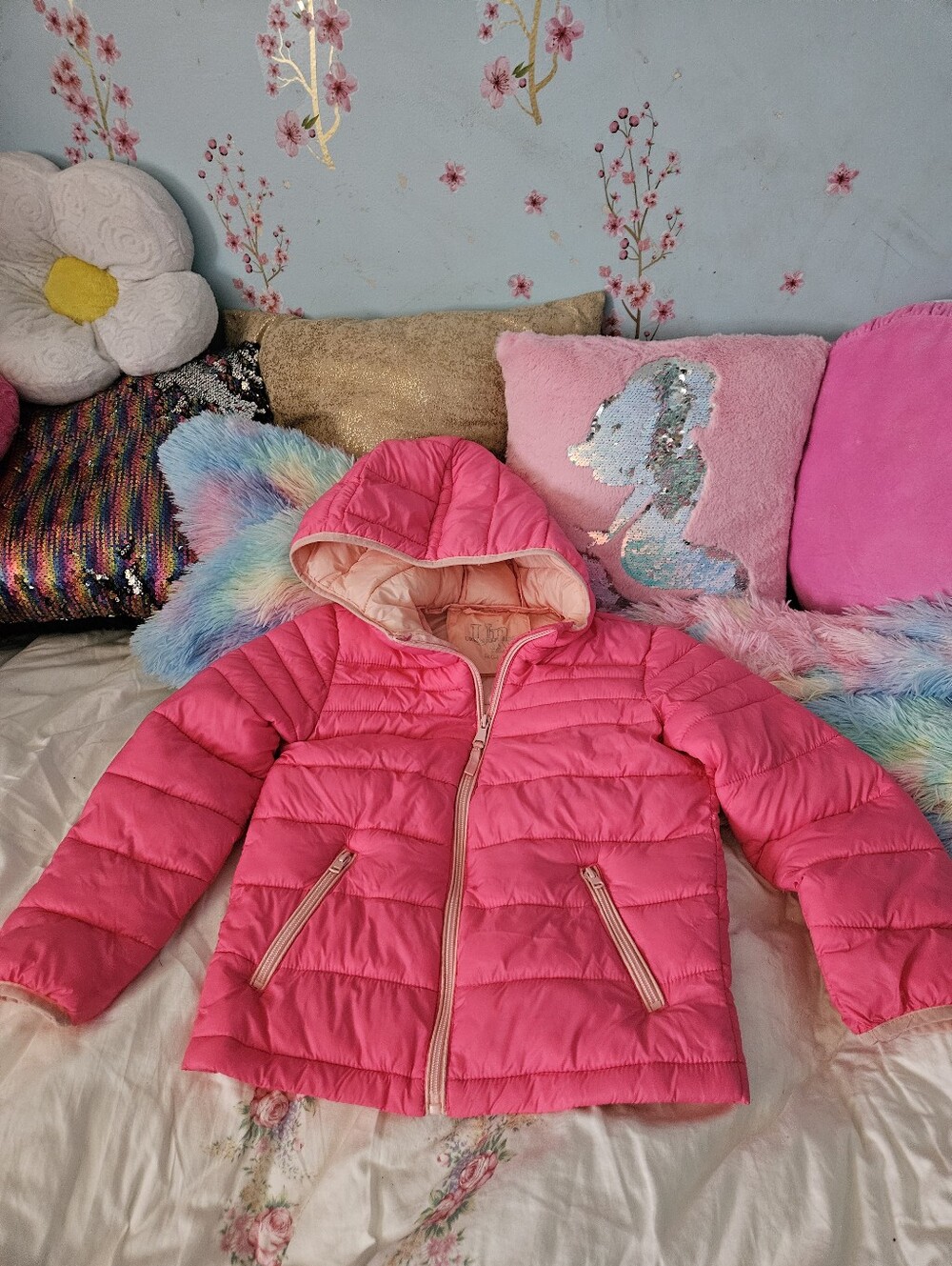 Urban Republic  Hot Pink Hooded Puffer Jacket - Picture 8 of 8